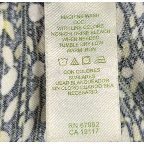 Sigrid Olsen Size 6 Yellow Green‎ Vine Floral Cotton Cropped Pants Boho Festival - Picture 10 of 10